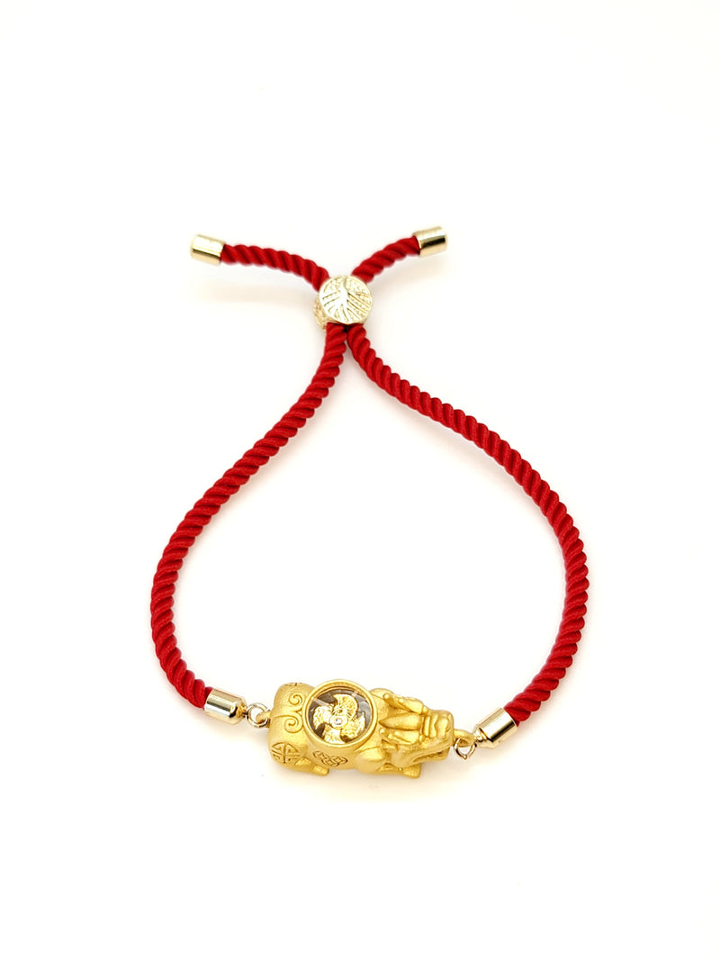 Tiger King Chinese Zodiac Red String Bracelet (24K)