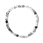 Tourmalinated Quartz 4mm Bead Bracelet