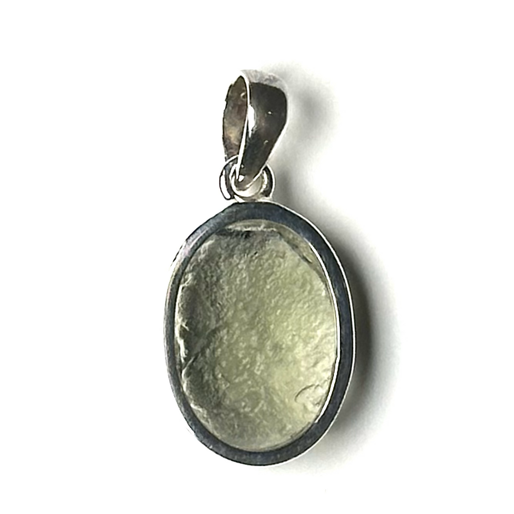 Moldavite Faceted Face Sterling Silver Pendant