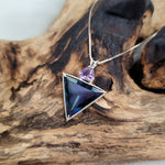 JF Aqua Aura Angelic Star™, Amethyst: SS Pendant & Chain