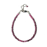 Ruby Sterling Silver 3.5mm Faceted Bracelet