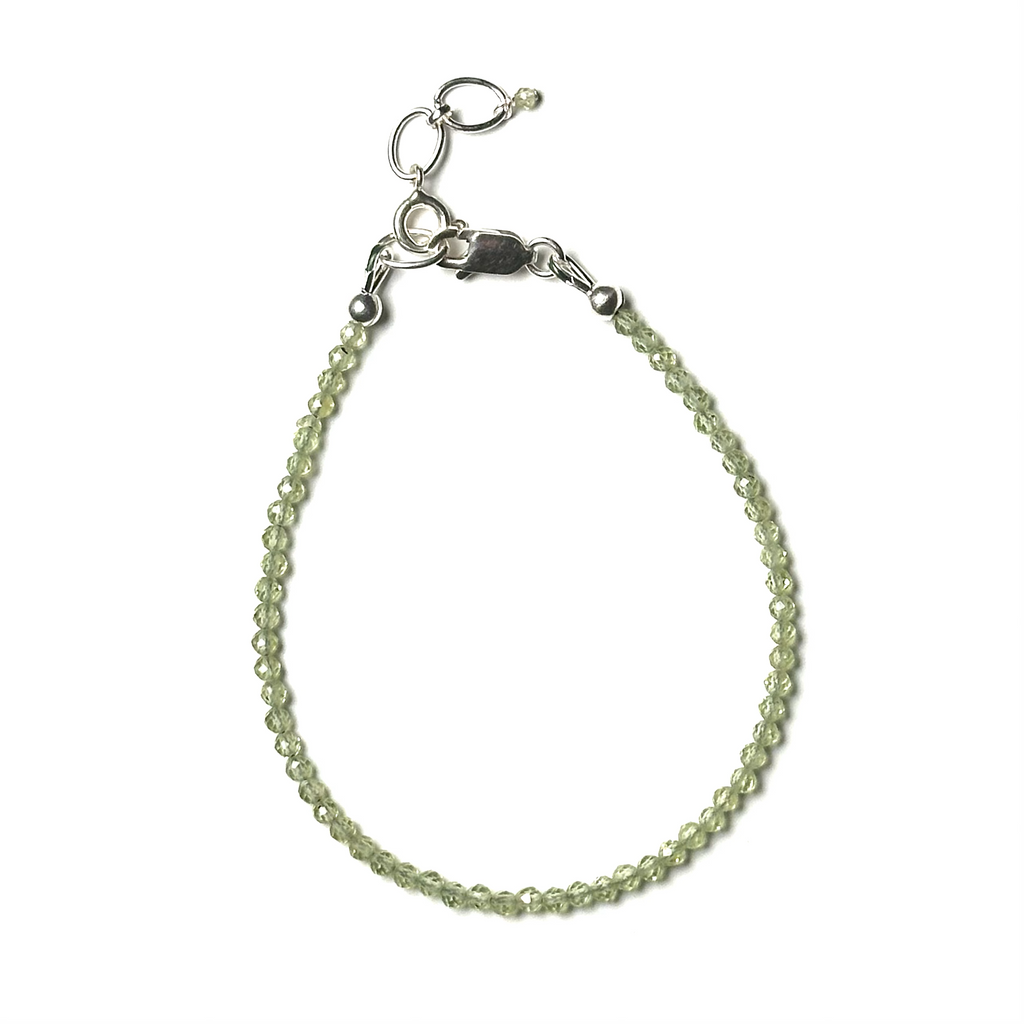 Peridot Sterling Silver 2.5mm Faceted Bracelet