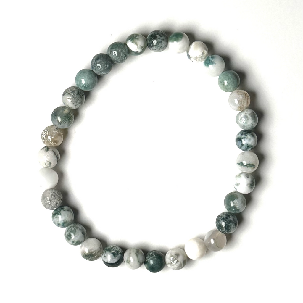 Agate (Tree) 6mm Bead Bracelet