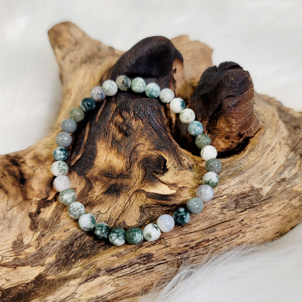 Solid Tone Stone Beads Charm Bracelet by Aloha 808: Black