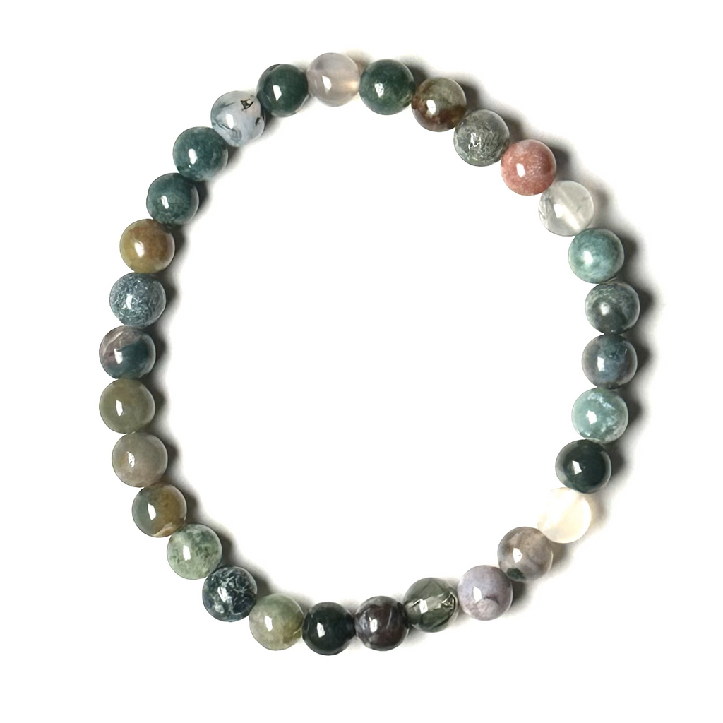 Agate (Moss / Jasper) 6mm Bead Bracelet