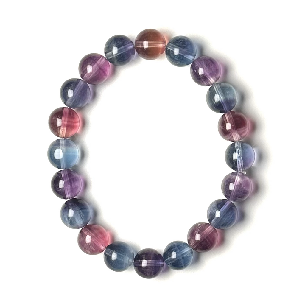 Fluorite (High-Grade) 9.5-10mm Bead Bracelet