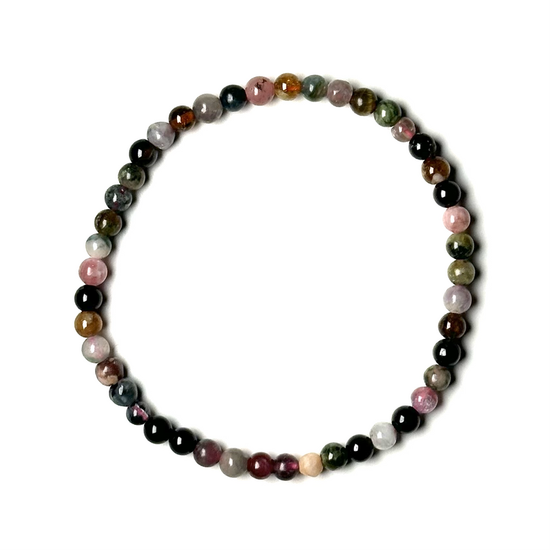 Tourmaline (Multi-Color) 4mm Bead Bracelet