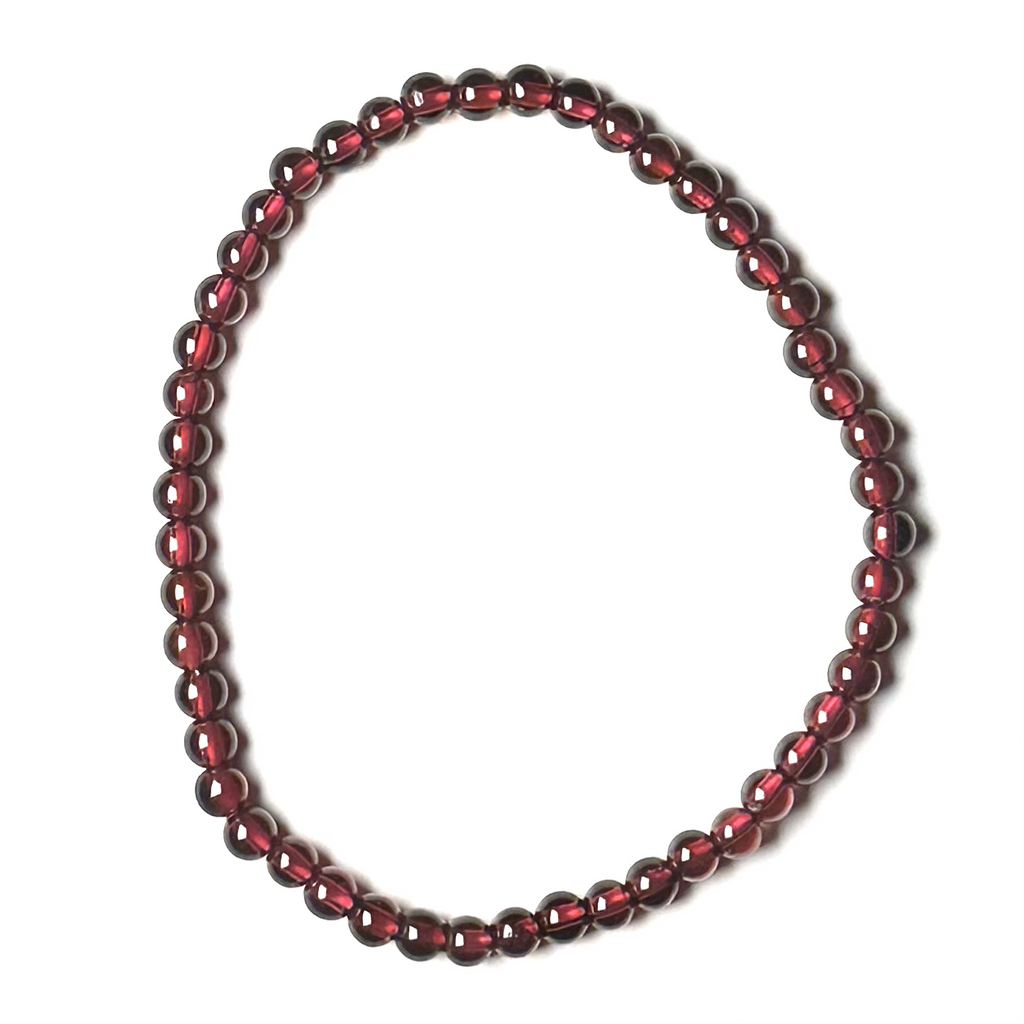 Garnet 4mm Bead Bracelet