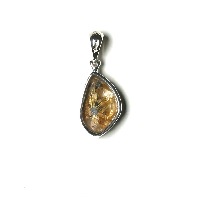 Rutilated Quartz Sterling Silver Pendant C