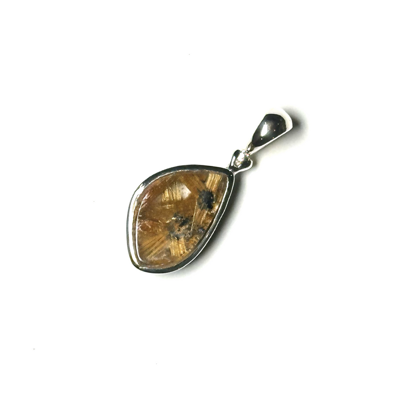 Rutilated Quartz Sterling Silver Pendant C