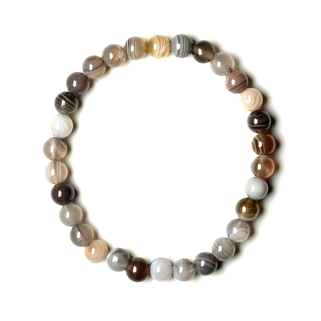 Agate (Banded) 6mm Bead Bracelet