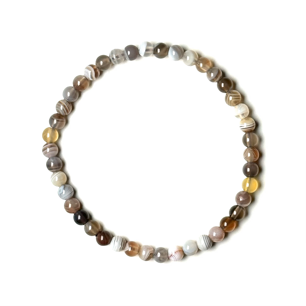 Agate (Banded) 4mm Bead Bracelet