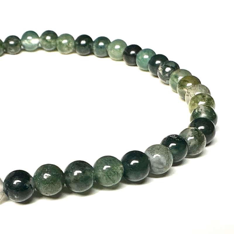 Agate (Moss) 4mm Bead Bracelet