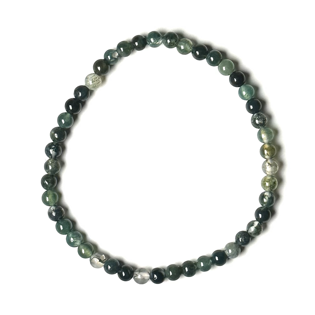 Agate (Moss) 4mm Bead Bracelet