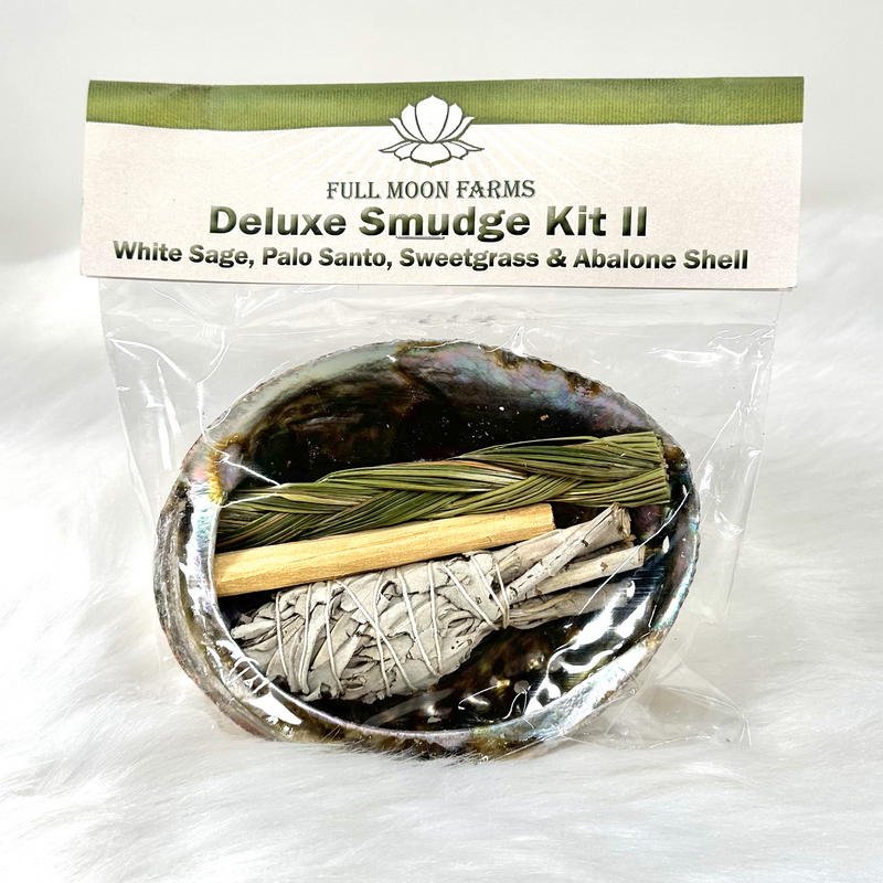 Deluxe Smudge Kit 2: White Sage, Palo Santo, Sweetgrass & Abalone Shell