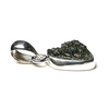 Moldavite Natural Sterling Silver Pendant H