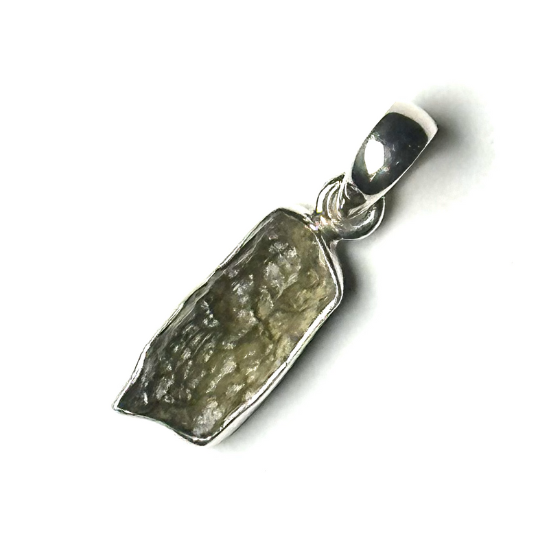 Moldavite Natural Sterling Silver Pendant I