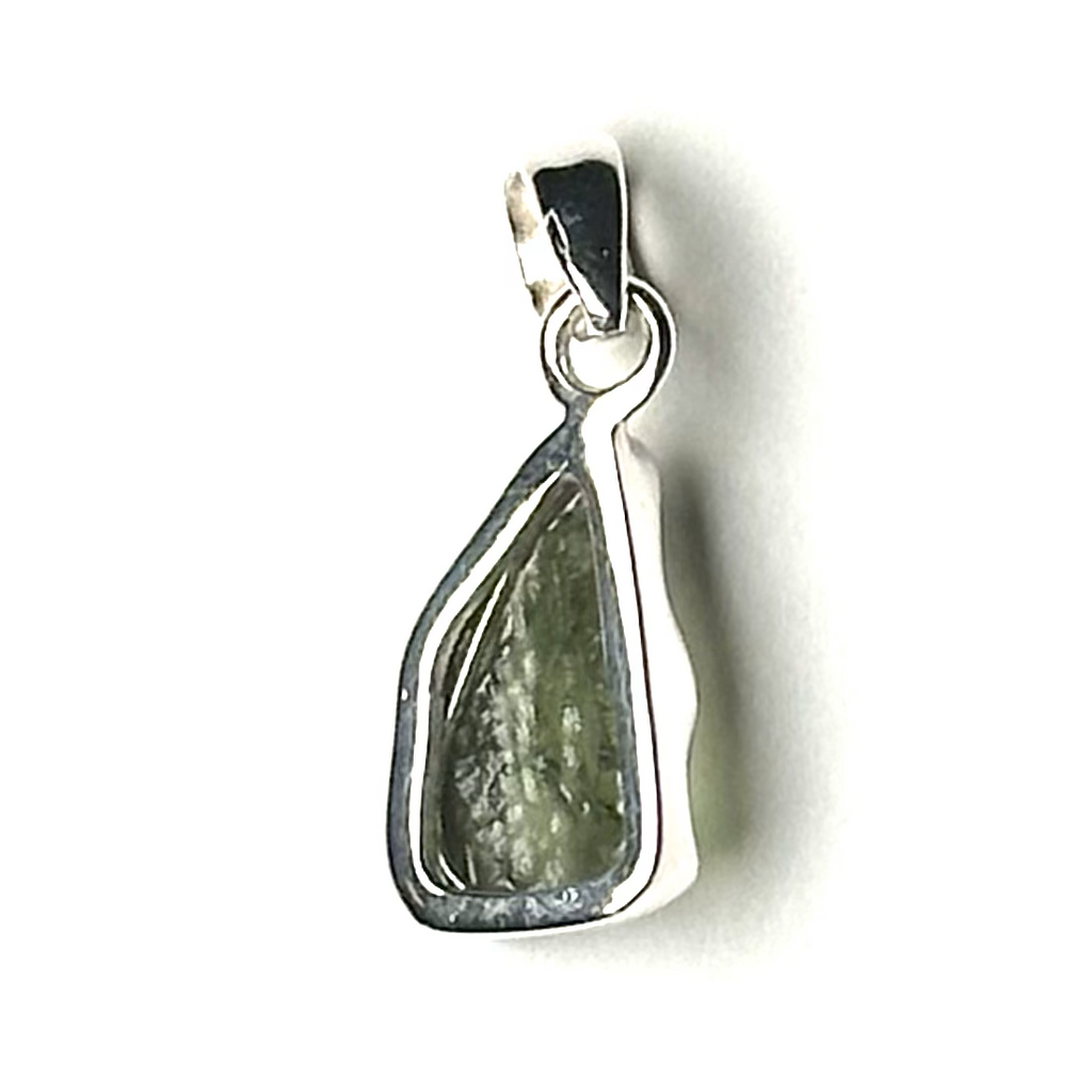 Moldavite Natural Sterling Silver Pendant K