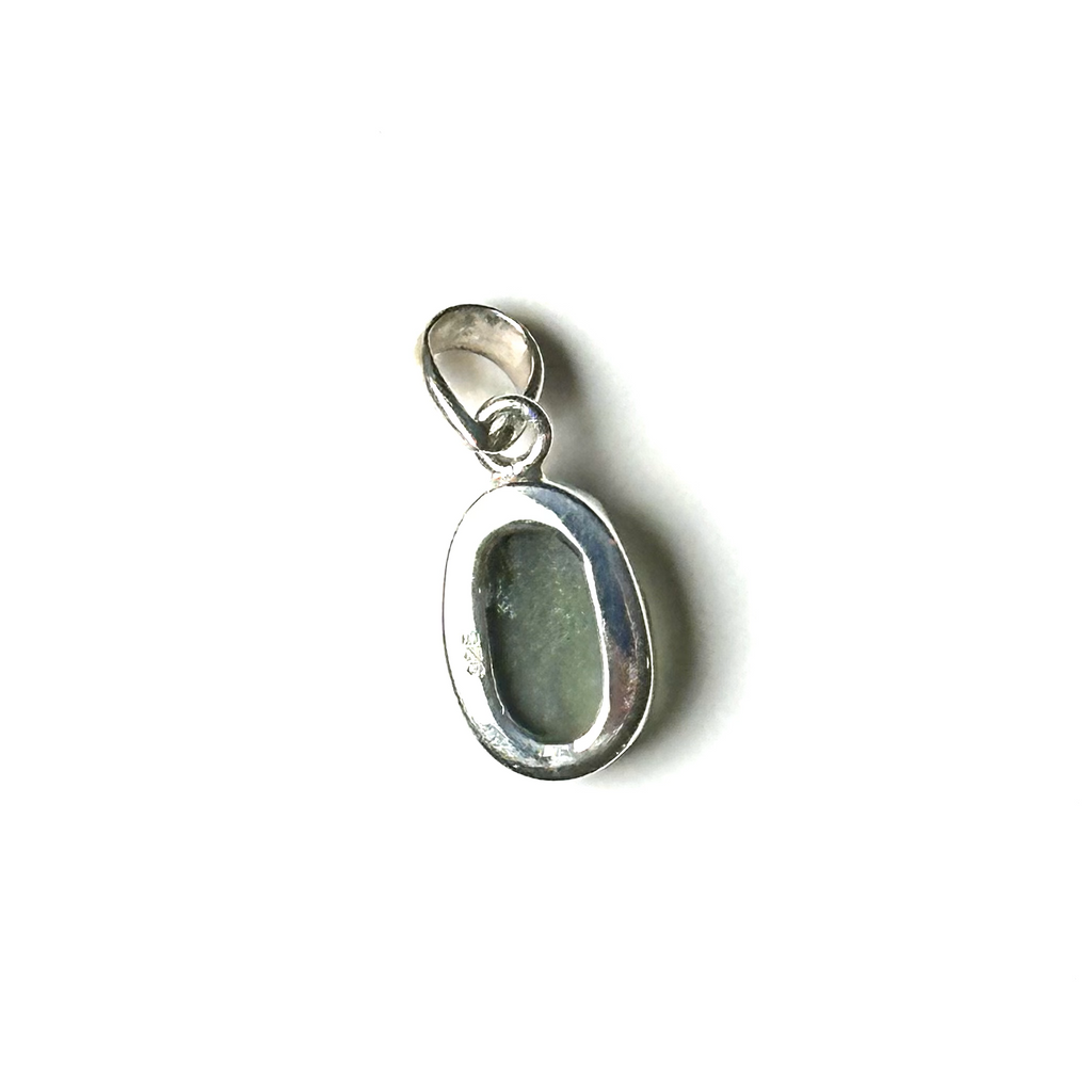 Moldavite (Genuine Natural) Sterling Silver Pendant O