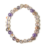 Amethyst + Fire Quartz 6.5-7.5mm Bracelet