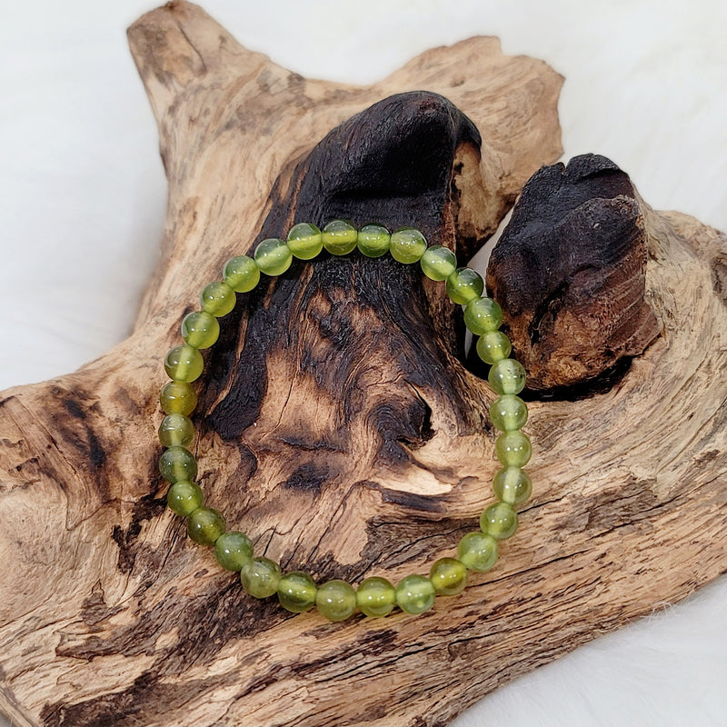 Serpentine Jade 6mm Bead Bracelet