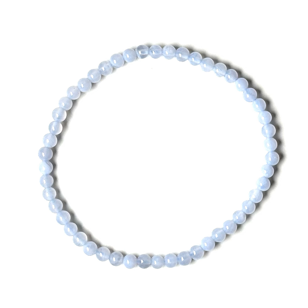 Agate (Blue Lace) 4mm Bead Bracelet