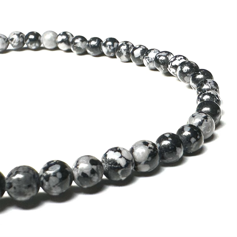 Obsidian (Snowflake) 4mm Bracelet