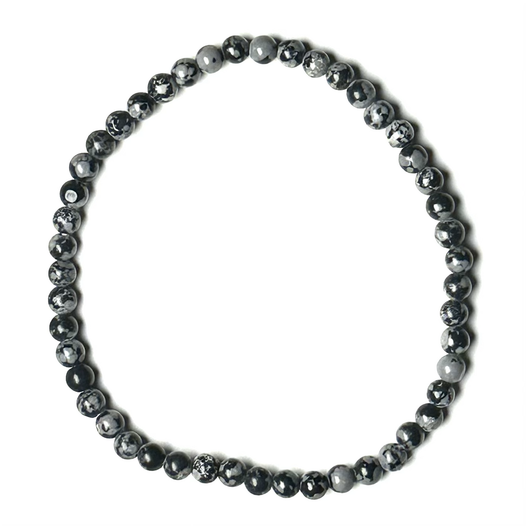 Obsidian (Snowflake) 4mm Bracelet