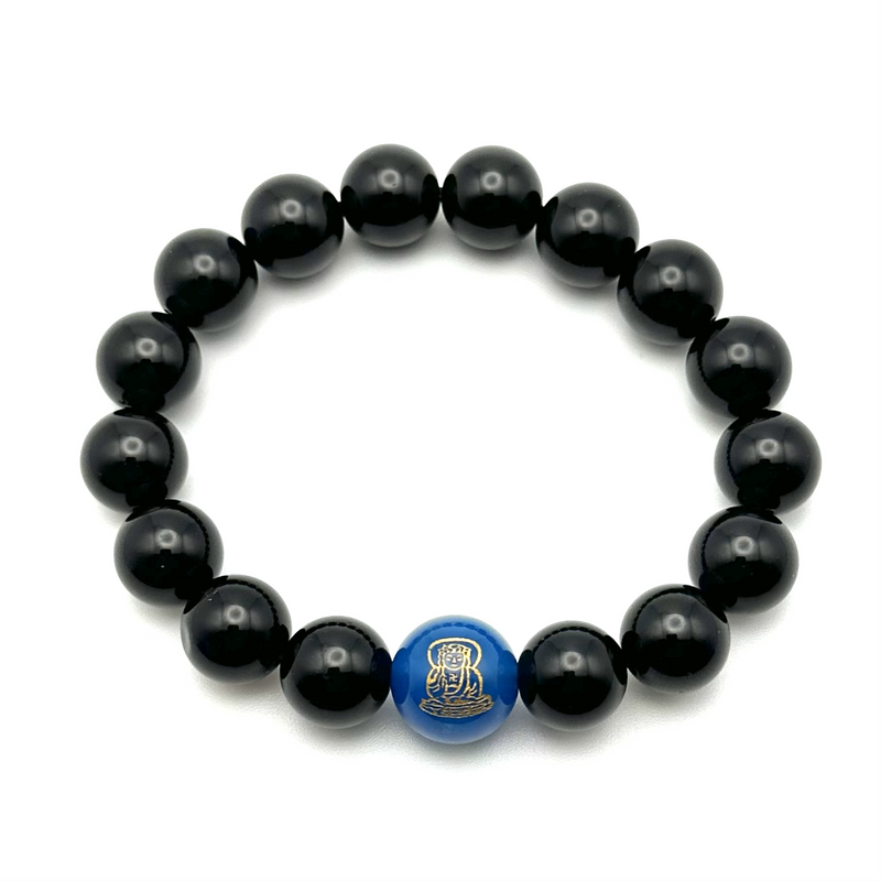 Obsidian (Black) Medicine Buddha 12-14mm Bracelet (M/L)