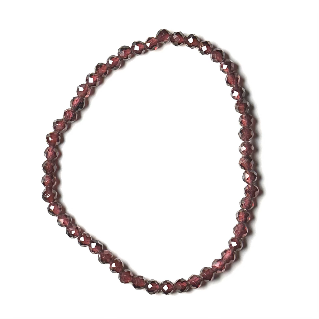 Garnet 4mm (Faceted) Bead Bracelet