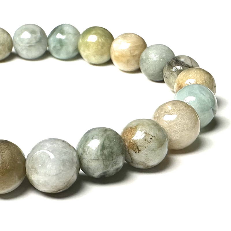 Jade (Burmese - Green Mix) 7-8mm Bracelet