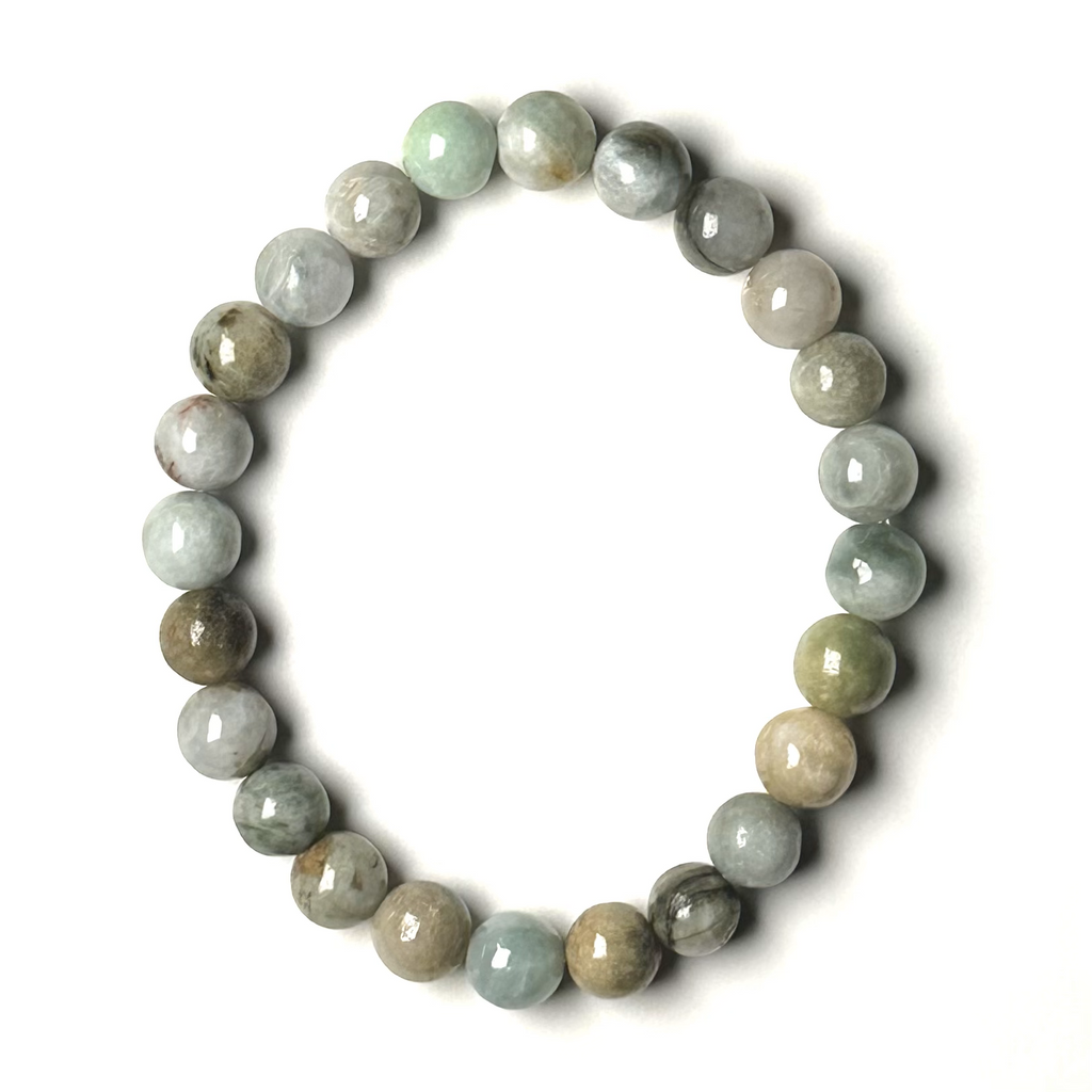 Jade (Burmese - Green Mix) 7-8mm Bracelet