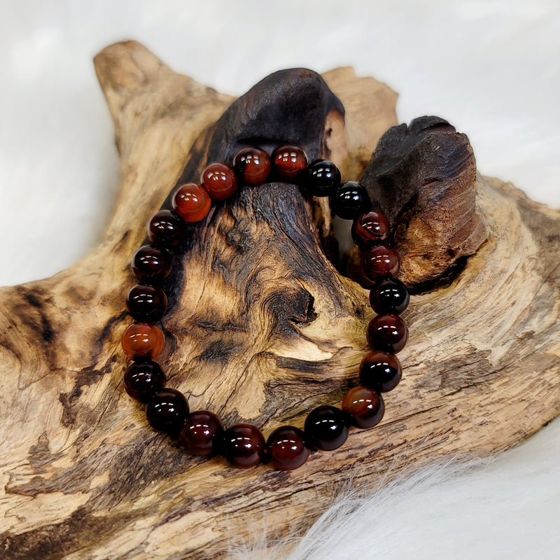 Sardonyx 8mm Bead Bracelet