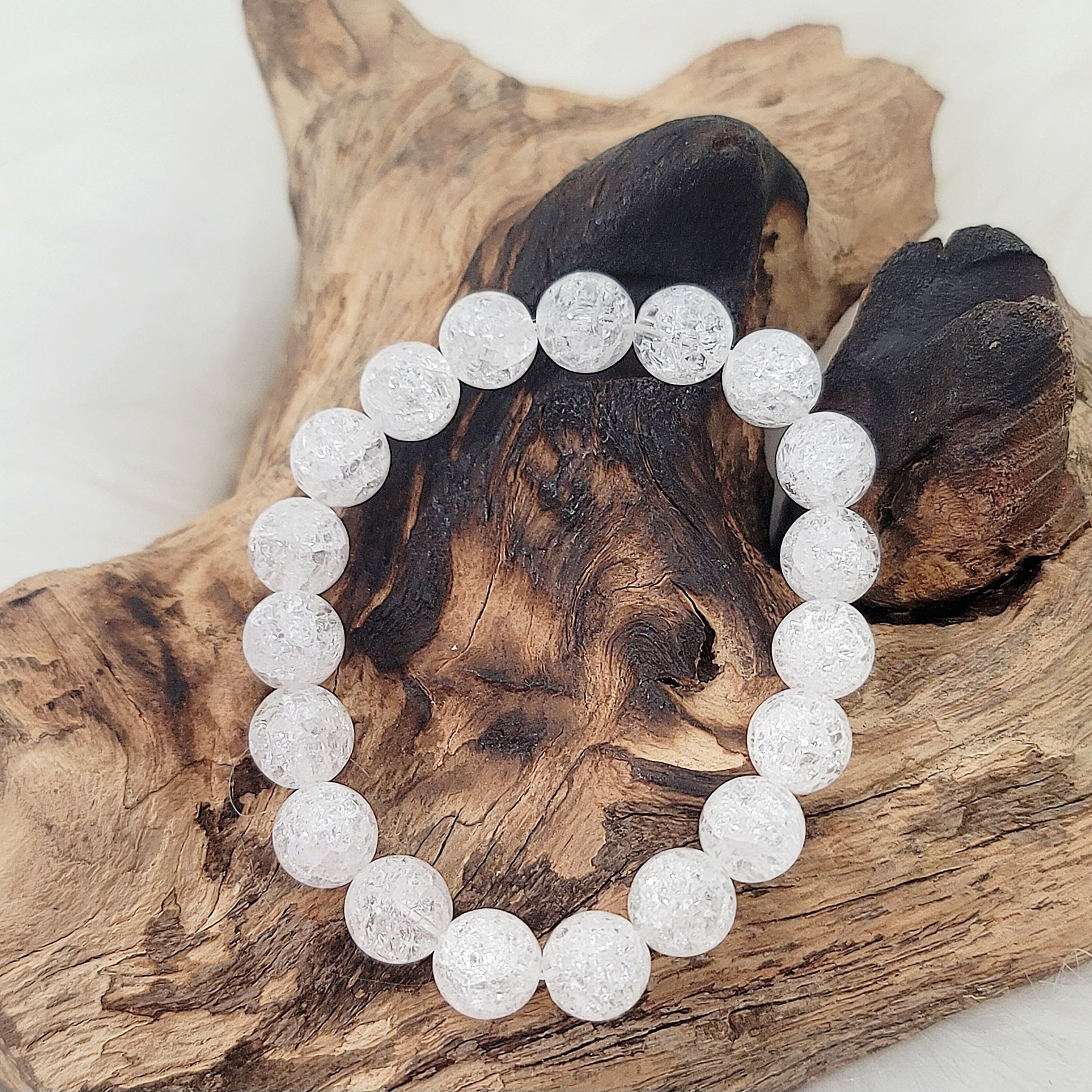 Balanced Soul Cracked White Beads Bracelet