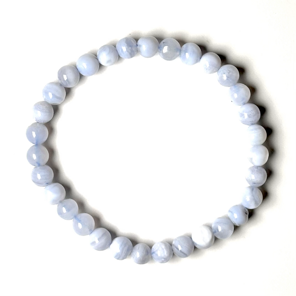 Agate (Blue Lace) 6mm Bead Bracelet