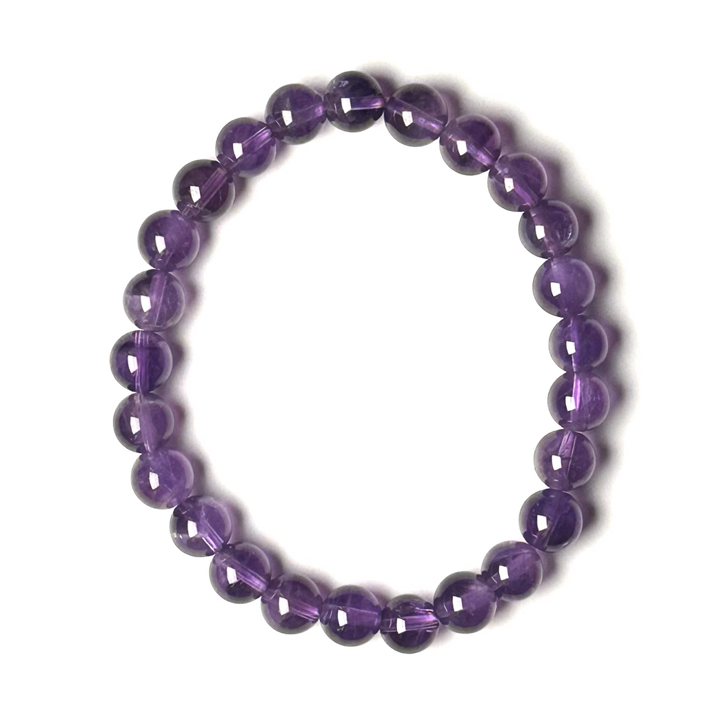 Amethyst (High-Grade) 7-7.5mm Bead Bracelet