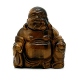 Laughing Buddha Tiger's Eye Carving 1.75"