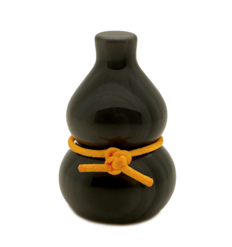 Hu-Lu Medicine Gourd, Black Obsidian 3.10" x 2"