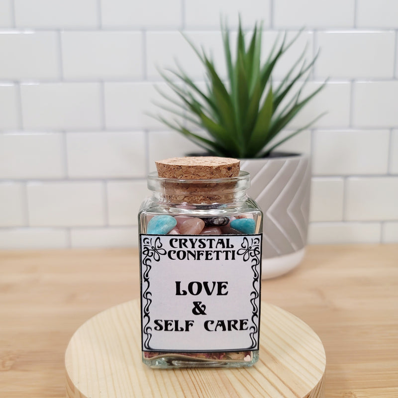 Love & Self Care - Crystal Confetti Jar (LG)
