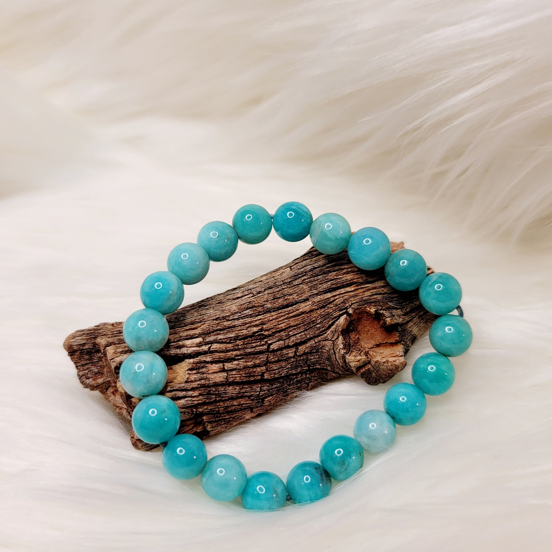 Blue Hemimorphite Bracelet (10mm) - Crystal Bracelets | Chakra Bracelets |  Energy Bracelets | Crystal Pendants and Necklaces | Yoga Bracelets