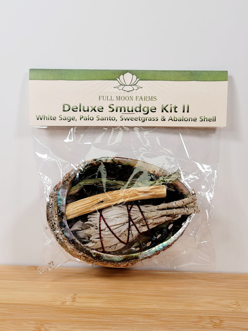 Deluxe Smudge Kit 2: White Sage, Palo Santo, Sweetgrass & Abalone Shell