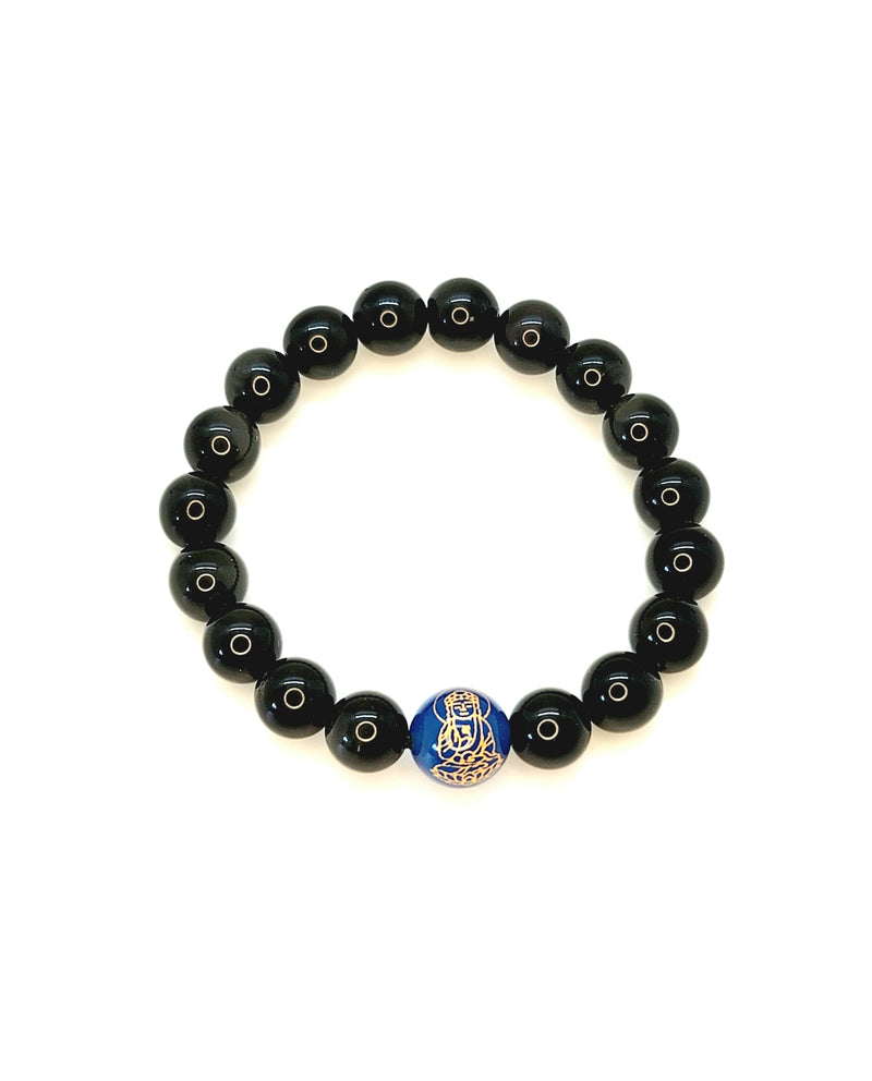 Obsidian Bead Medicine Buddha Bracelet