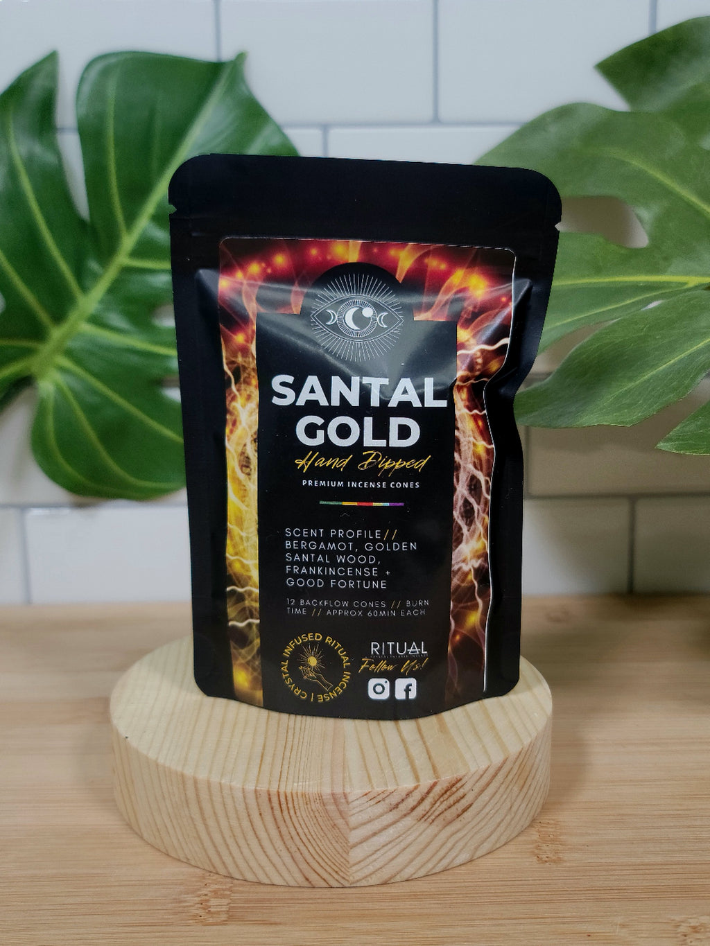 Santal Gold 2" B/F Cone Incense