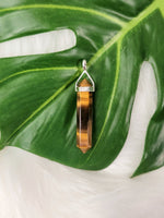 Tiger's Eye (Gold) Sterling Silver Point Pendant (Lg)